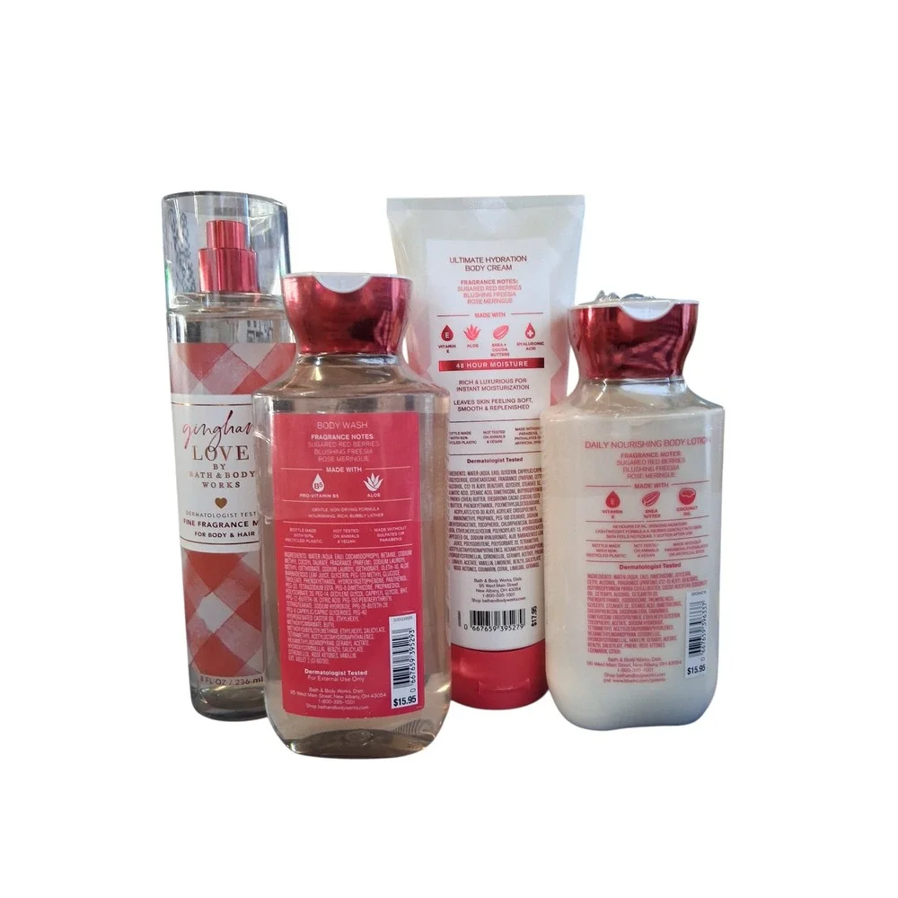 Bath & Body Works‎ Gingham Love 4pcs Womens Bath Bundle Romantic Clean Prep Boho